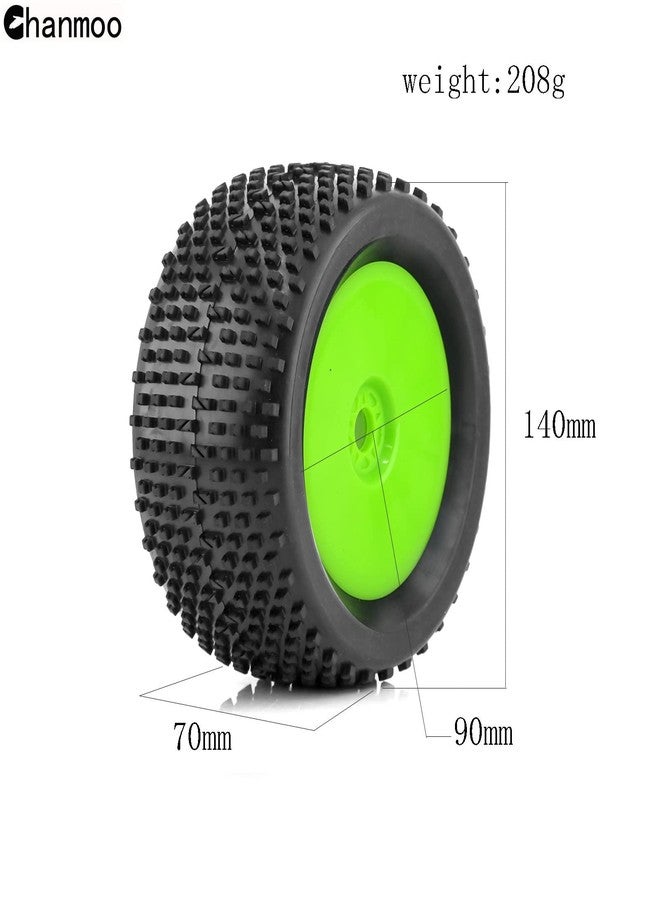 Chanmoo 1/8 RC Off Road Racing Truck Tires And Wheels 17mm Hex Rubber Buggy Tyres OD 140mm For 1:8 Scale Monster Truck Car Arrma Typhon 6S Talion 4WD HPI HSP BAZOOKA CAMPER Kyosho TRAXXAS 4PCS (White) - Image 2